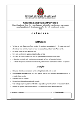 processo seletivo simplificado ci &ecirc; ncias instru&ccedil;&otilde;es aten&ccedil;&atilde;o