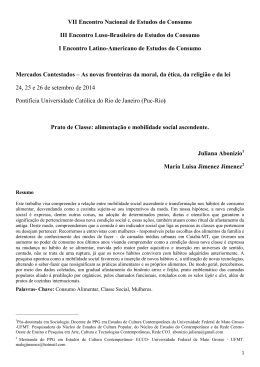 Prato de Classe: alimenta&ccedil;&atilde;o e mobilidade social ascendente