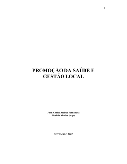 PROMO&Ccedil;&Atilde;O DA SA&Uacute;DE E GEST&Atilde;O LOCAL