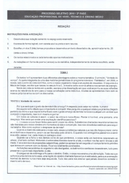 Prova da 2&ordf; Fase - Cefet-RJ