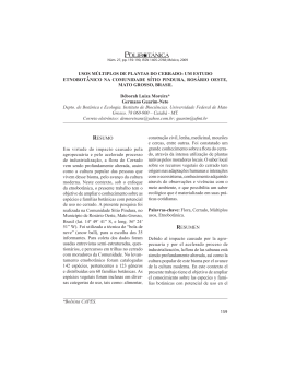 USOS M&Uacute;LTIPLOS DE PLANTAS DO CERRADO: UM ESTUDO