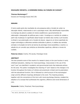EDUCAO INFANTIL: A DIMENSO MORAL DA FUNO DE CUIDAR*