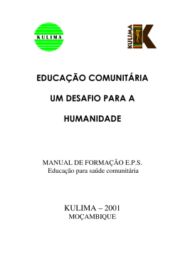 educacao comunitaria um desafio para a