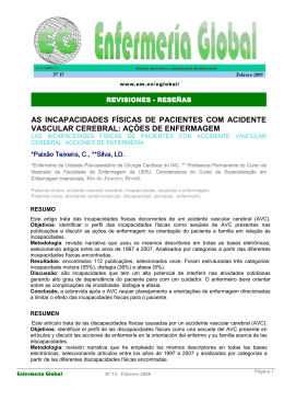 as incapacidades f&iacute;sicas de pacientes com acidente vascular