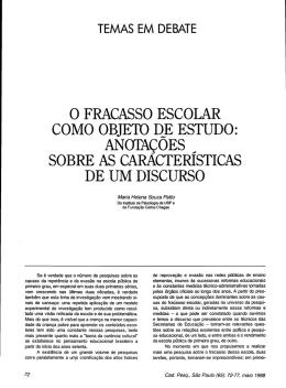 O fracasso escolar como objeto de estudo
