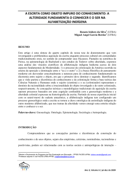 A ESCRITA COMO OBJETO IMPURO DO CONHECIMENTO: A ALTERIDADE