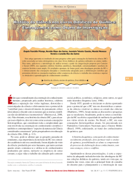 Hist&oacute;ria da Ci&ecirc;ncia nos Livros Did&aacute;ticos de Qu&iacute;mica