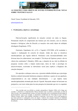 AS EMO&Ccedil;&Otilde;ES COMO OBJETO DE ESTUDO INTERDISCIPLINAR
