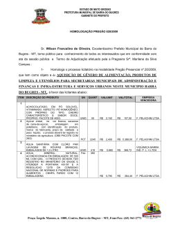 que tem como objeto a de AQUISI&Ccedil;&Atilde;O DE G&Ecirc;NERO DE