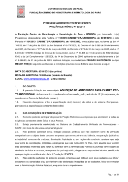 A presente licita&ccedil;&atilde;o tem como objeto AQUISI&Ccedil;&Atilde;O DE