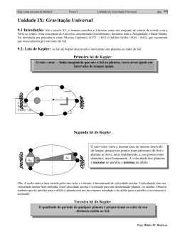 Unidade IX: Gravitação Universal