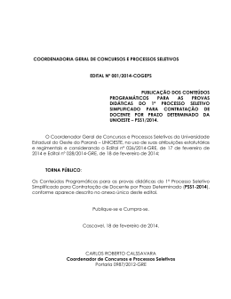 Anexo &uacute;nico ao Edital n&ordm;