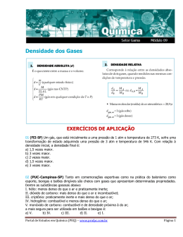 Densidade dos Gases - Portal de Estudos em Qu&iacute;mica