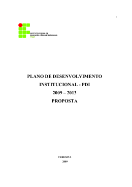 plano de desenvolvimento institucional - pdi 2009 – 2013