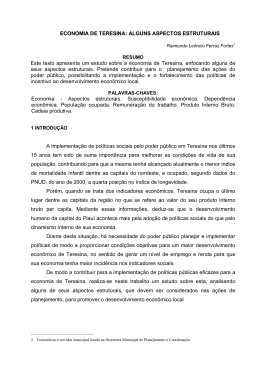 ECONOMIA DE TERESINA: ALGUNS ASPECTOS