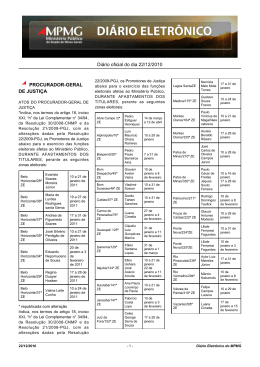 Di&aacute;rio oficial do dia 22/12/2010 PROCURADOR