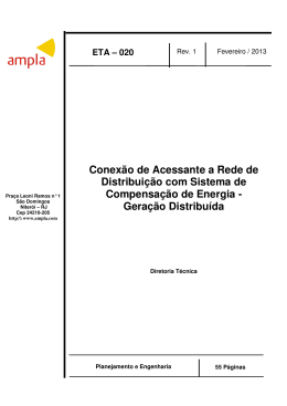 ETA-020 Conex&atilde;o de Acessante a Rede de Distribui&ccedil;&atilde;o