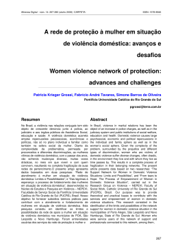 A rede de prote&ccedil;&atilde;o &agrave; mulher em situa&ccedil;&atilde;o de viol&ecirc;ncia