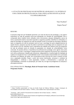A atua&ccedil;&atilde;o do psicologo na assist&ecirc;ncia social