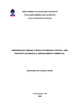 arboriza&ccedil;&atilde;o urbana e redes de energia el&eacute;trica