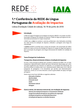 1ª Conferência da Rede de Língua Portuguesa de Avaliação de