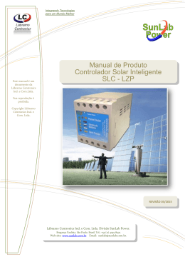 Manual de Produto Controlador Solar Inteligente SLC - LZP