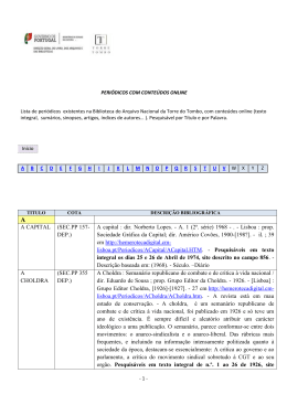Periódicos com conteúdo online - Arquivo Nacional Torre do Tombo