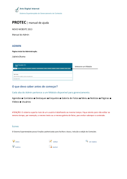 PROTEC| manual de ajuda ADMIN O que devo saber antes de