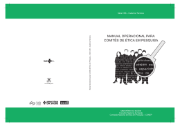 manual operacional para comit&ecirc;s de &eacute;tica em pesquisa