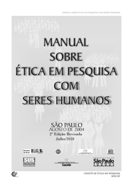 Manual sobre Ética em pesquisa com seres humanos