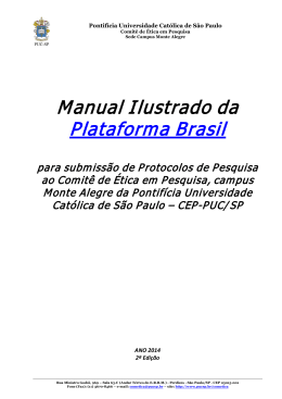 Manual Ilustrado da Plataforma Brasil - PUC-SP