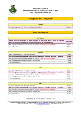 Cronograma 2015 – CEP/UFRN