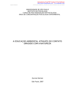 A EDUCA&Ccedil;&Atilde;O AMBIENTAL ATRAV&Eacute;S DO CONTATO DIRIGIDO