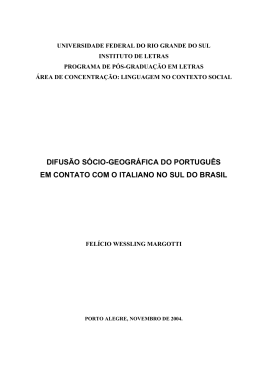 difusão sócio-geográfica do português em contato com o italiano no