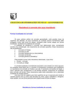 Resist&ecirc;ncia &agrave; Corros&atilde;o dos A&ccedil;os Inoxid&aacute;veis