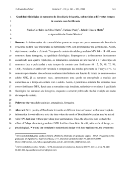 Qualidade fisiol&oacute;gica de sementes de Brachiaria brizantha