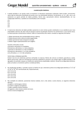 questões suplementares – química - livro 02