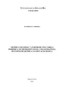 &ldquo;qu&iacute;mica em geral&rdquo; a partir de uma tabela