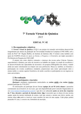 7º Torneio Virtual de Química 2015 EDITAL Nº. 02