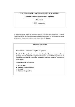 COMUNICADO DE PROCESSO SELETIVO- Nº
