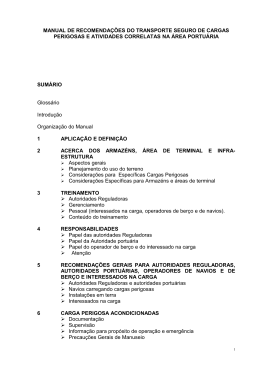 MANUAL DE RECOMENDA&Ccedil;&Otilde;ES DO TRANSPORTE