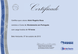 Certificados Nivelamento de Português