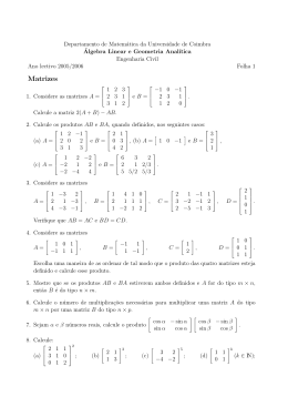 Folhas Pr&aacute;ticas - Departamento de Matem&aacute;tica