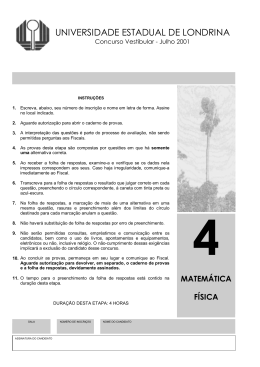 Provas de Matem&aacute;tica e F&iacute;sica