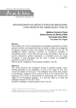 - 11 - NEOLOGISMOS NA M&Uacute;SICA POPULAR BRASILEIRA: COM