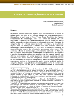 a teoria da compensa&ccedil;&atilde;o em adler e em vigotski