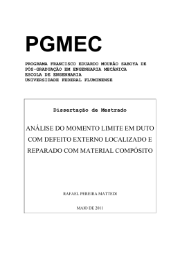 AN&Aacute;LISE DO MOMENTO LIMITE EM DUTO COM DEFEITO