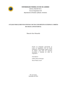 an&aacute;lise por elementos finitos e dutos com defeito externo e cord&atilde;o