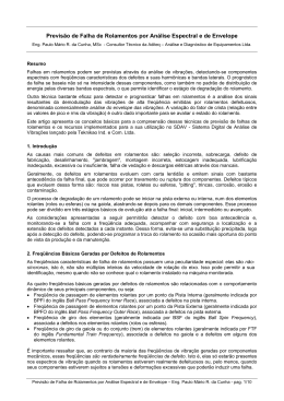 Previs&atilde;o de Falhas de Rolamentos