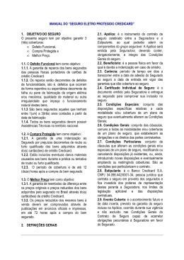 SEGURO ELETRO PROTEGIDO CREDICARD